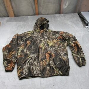 Redhead Jacket Youth Large Camo Mossy Oak Hooded Mesh Lined Rain Wind Hunting